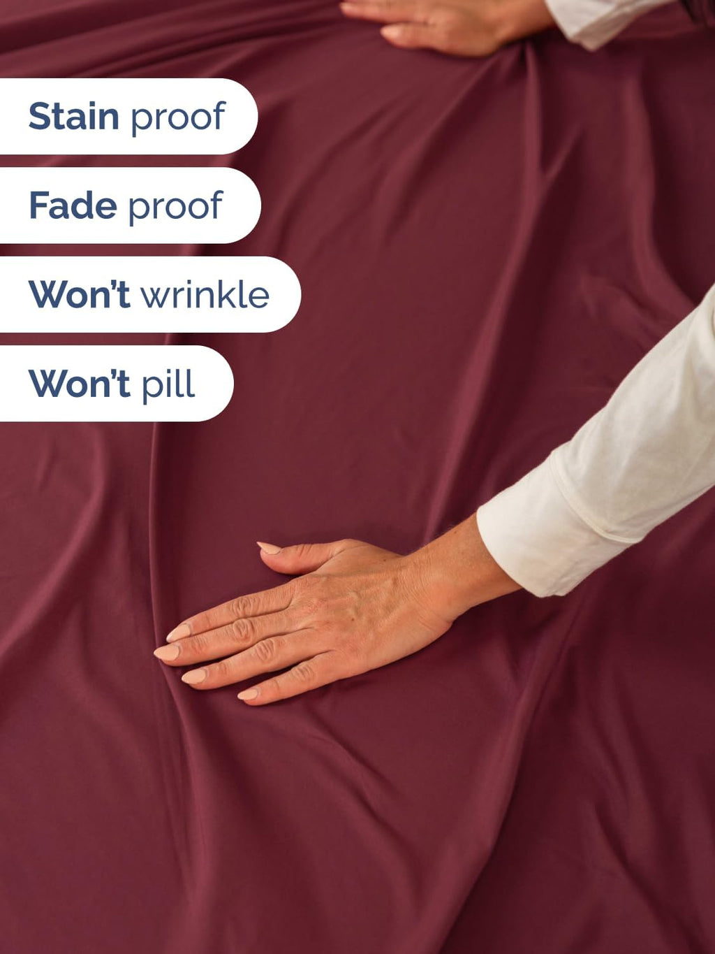 Extra Deep Twin Sheet Set - 4 Piece Breathable & Cooling Sheets - Burgundy