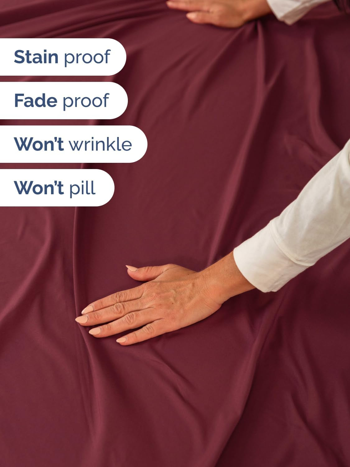 Extra Deep Twin Sheet Set - 4 Piece Breathable & Cooling Sheets - Burgundy