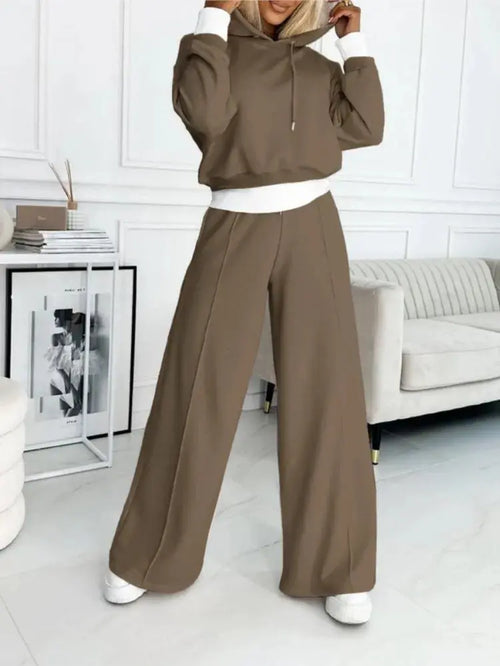 Hoodie and Drawstring Trousers Lounge Set for Women