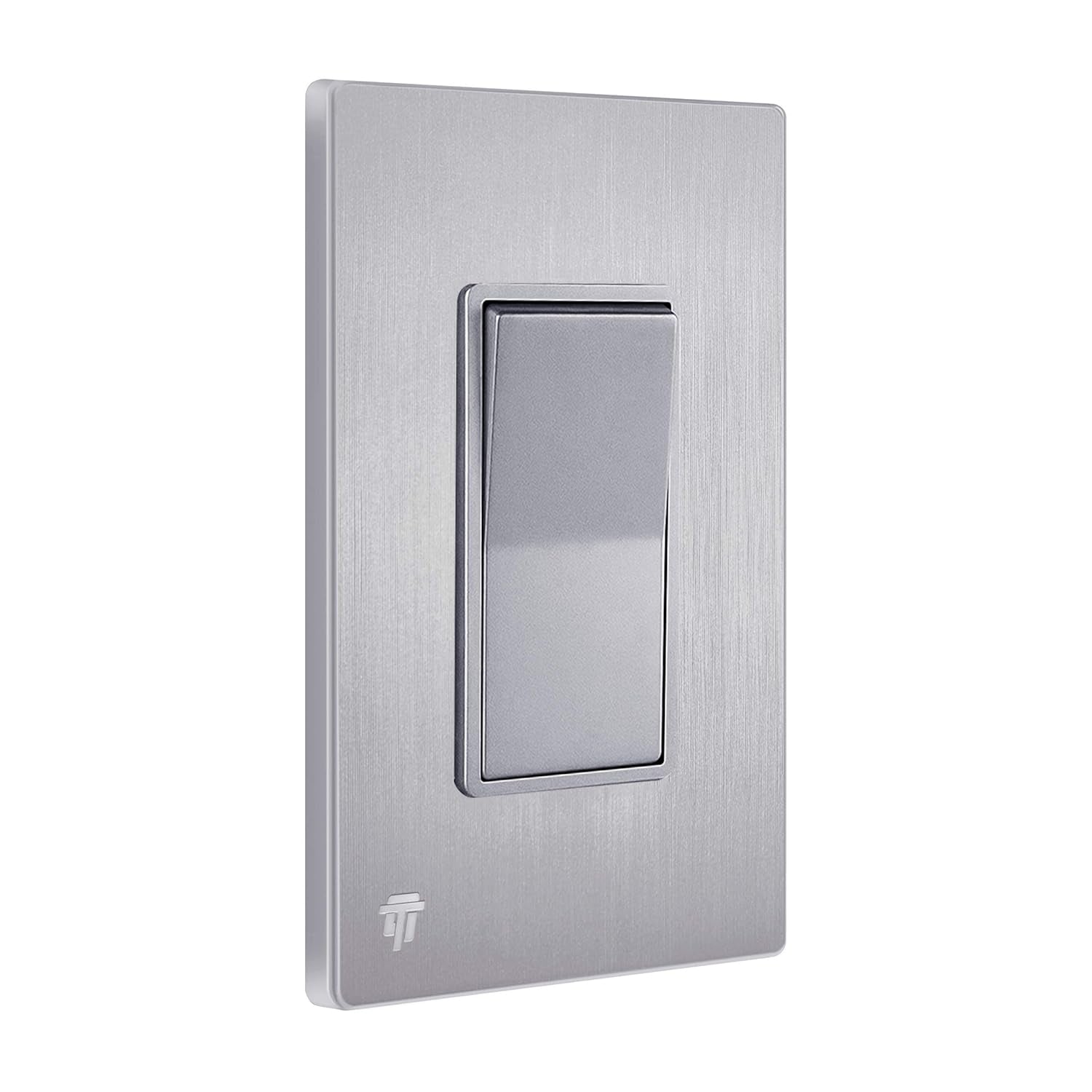 Brushed Silver Single Pole Decorator Light Switch, 15A, 1 Pack