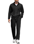 Mens Jogger Sets Casual Full Zip Jogging Sweat Suit Workout Sports Set Sportswear Gym Track Suit