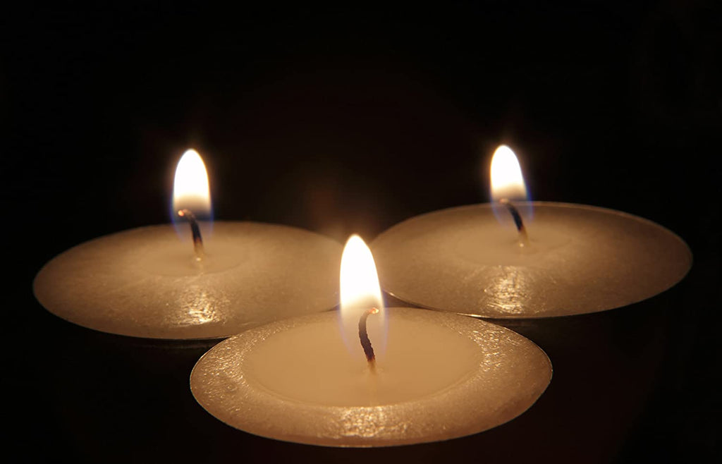 Tea Lights Candles - 50 Bulk Candles Pack - Natural Palm Oil Tea Light - European Quality White Unscented Tealight Candles - 4 Hour Burn Time