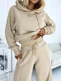Hoodie and Drawstring Trousers Lounge Set for Women