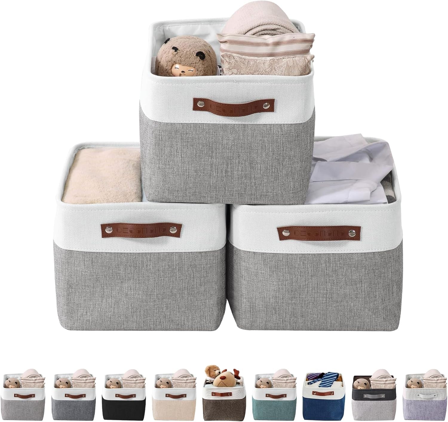 Storage Bins, Large Fabric Storage Baskets for Shelves 4 Pack
