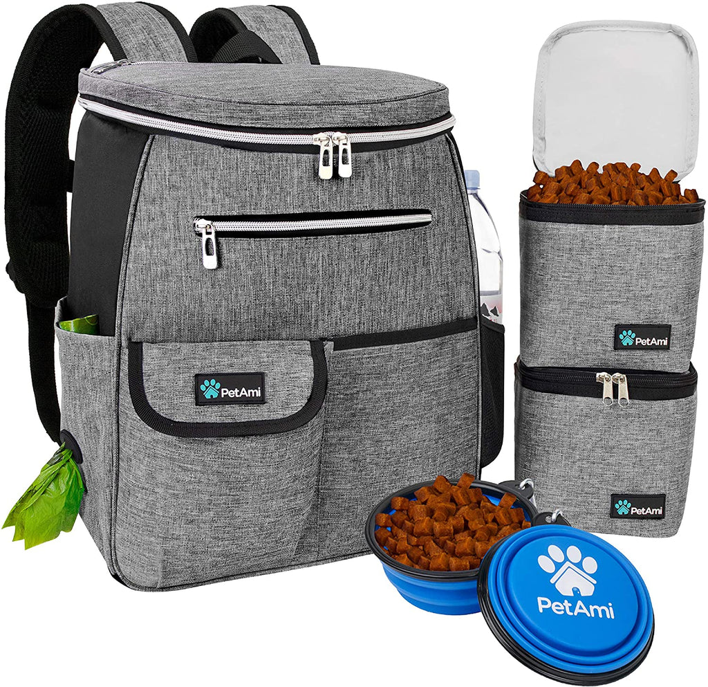 Dog Travel Backpack 27L Airline Approved Pet Supplies Bag, Gray