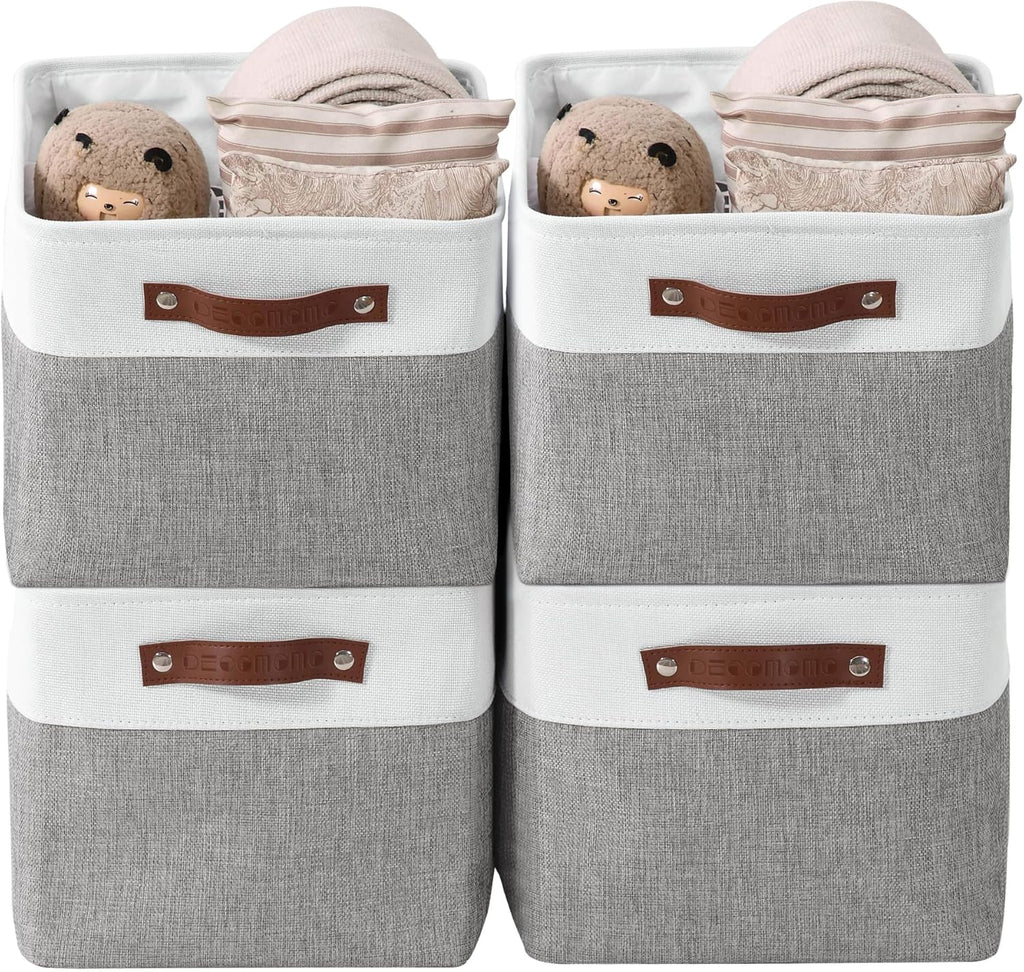 Storage Bins, Large Fabric Storage Baskets for Shelves 4 Pack