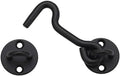 4" Privacy Hook and Eye Gate Door Latch, Easy Barn Door Lock, Black