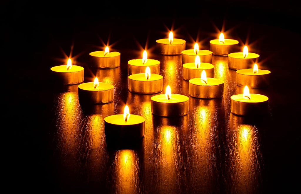 Tea Lights Candles - 50 Bulk Candles Pack - Natural Palm Oil Tea Light - European Quality White Unscented Tealight Candles - 4 Hour Burn Time
