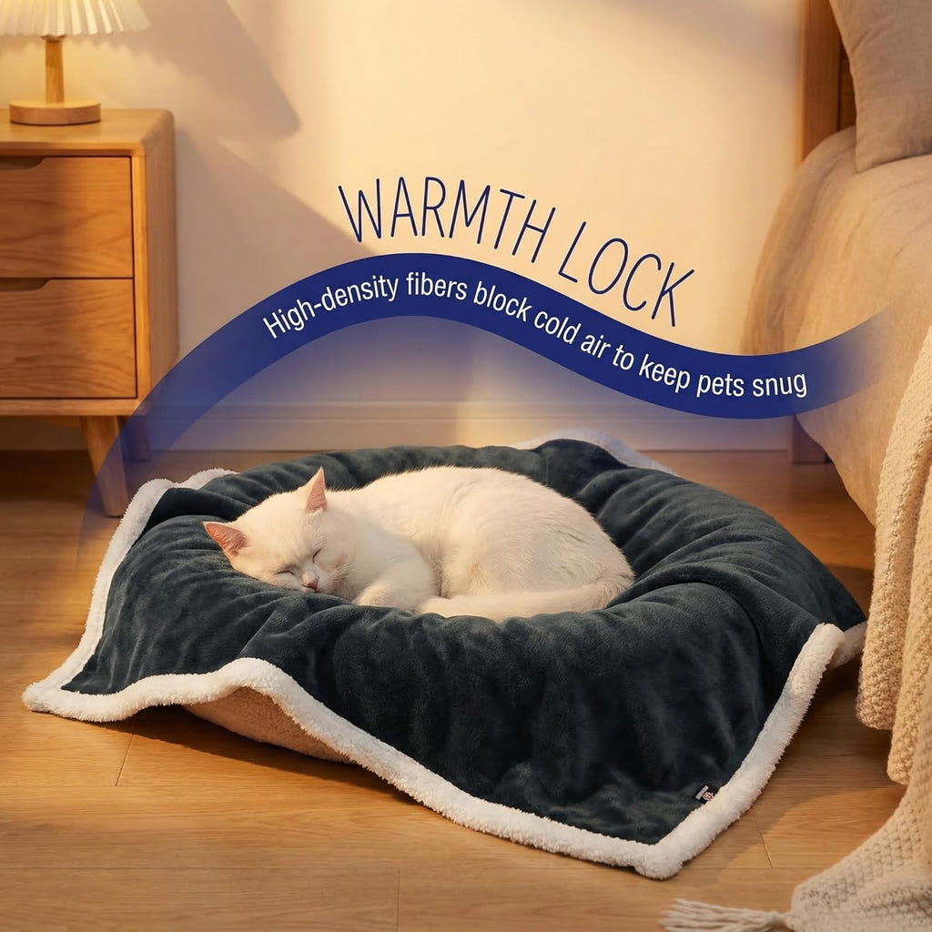 Dog Blankets for Large Dogs, Soft Fluffy Fleece Pet Blankets for Couch, Sofa, Dog Beds, Car Seats, Creat, Washable, 50X60 Inches, Black