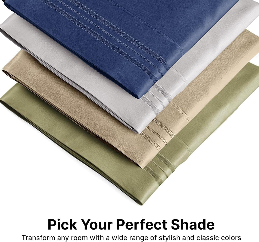 King Pillow Cases Set of 4 - Ultra Soft Cozy Pillowcase Covers - Cream