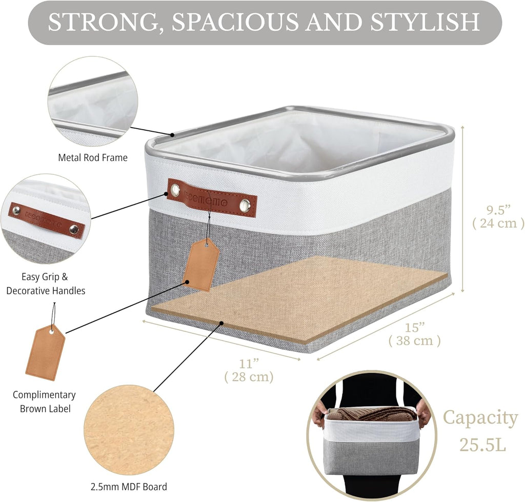 Storage Bins, Large Fabric Storage Baskets for Shelves 4 Pack