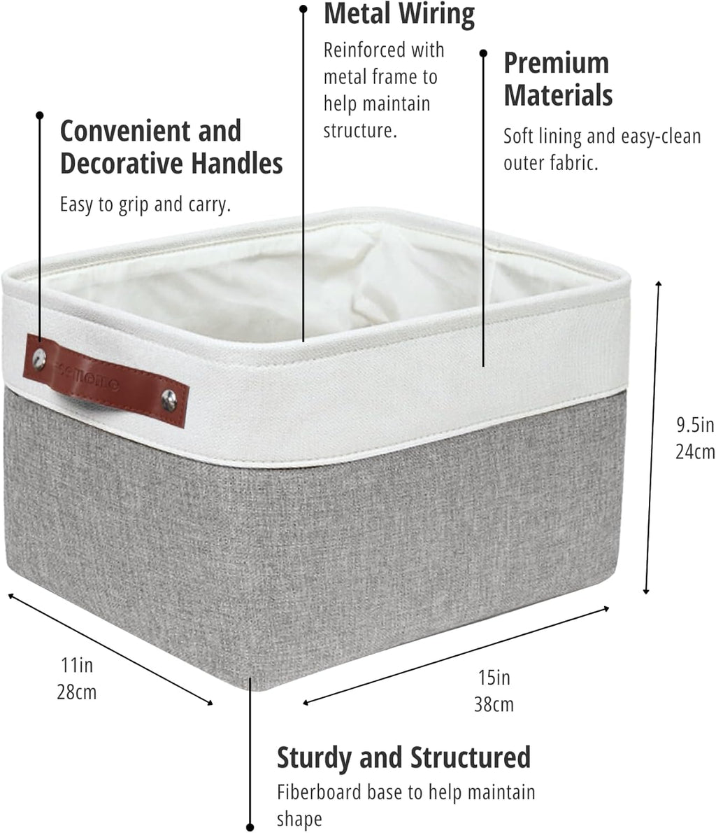 Storage Bins, Large Fabric Storage Baskets for Shelves 4 Pack