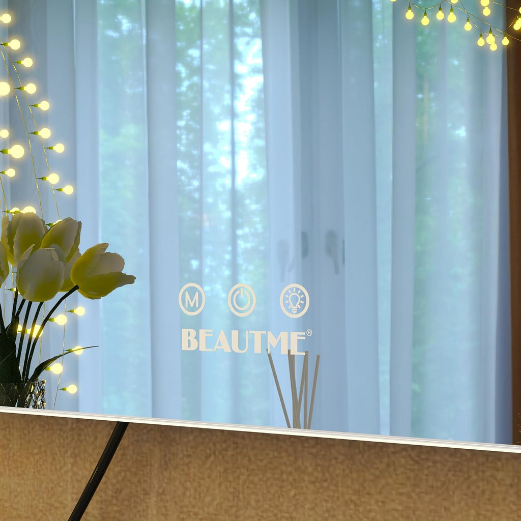 Vanity Mirror with Lights, Touch Control, 28.3 X 21.3 Inch White