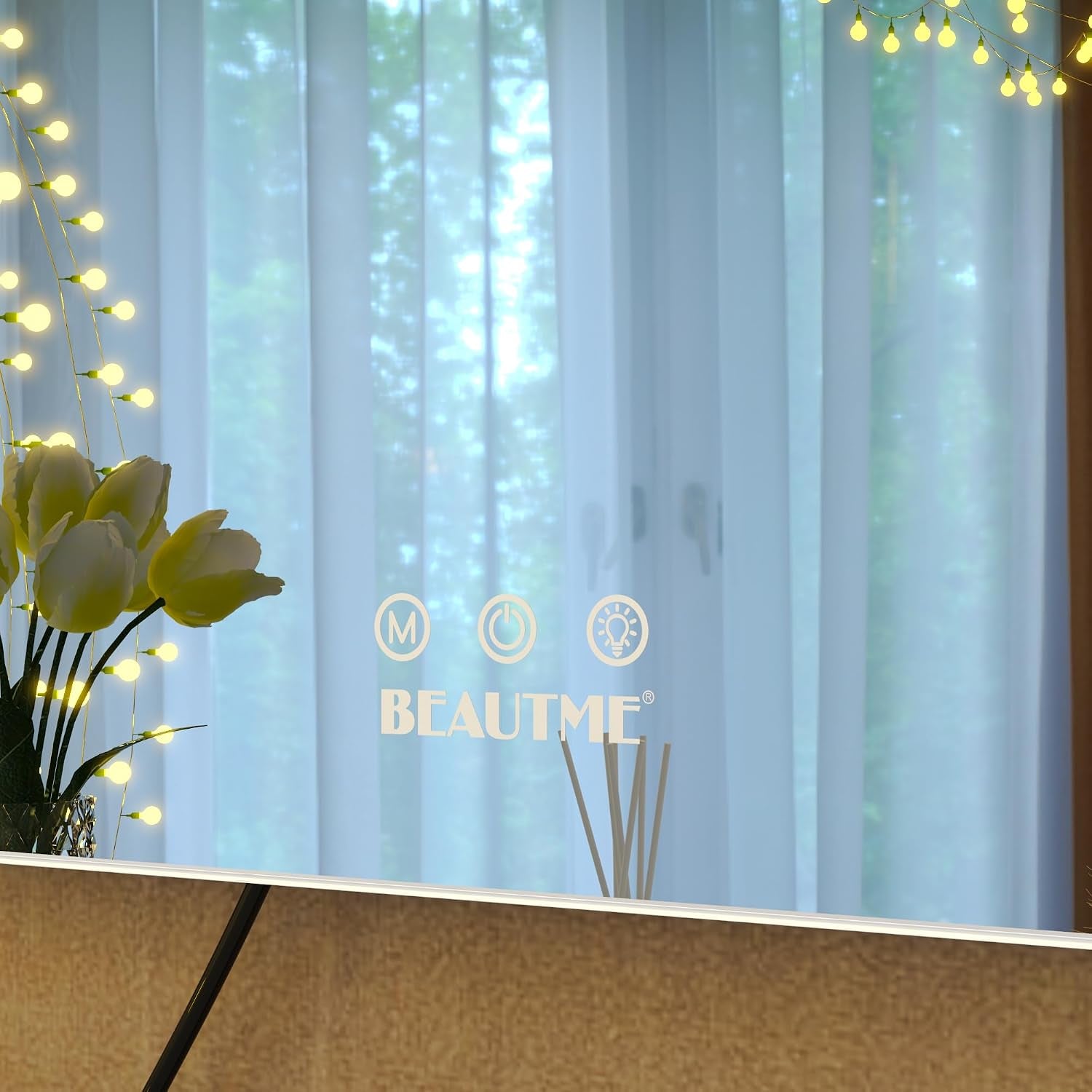 Vanity Mirror with Lights, Touch Control, 28.3 X 21.3 Inch White