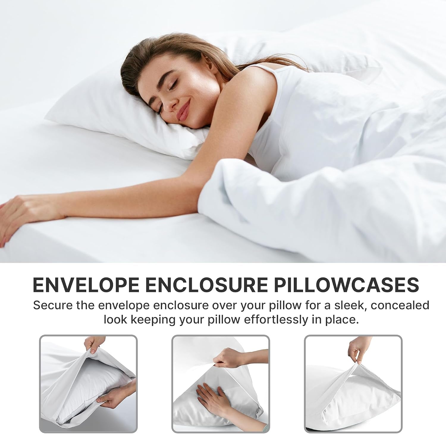 King Pillow Cases Set of 4 - Ultra Soft Cozy Pillowcase Covers - Cream