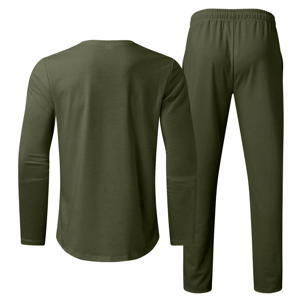 Men'S Tracksuits Tight T-Shirt and Pants Set Outfit Two-Piece Fitness Solid Training Casual Sports Sweatsuits