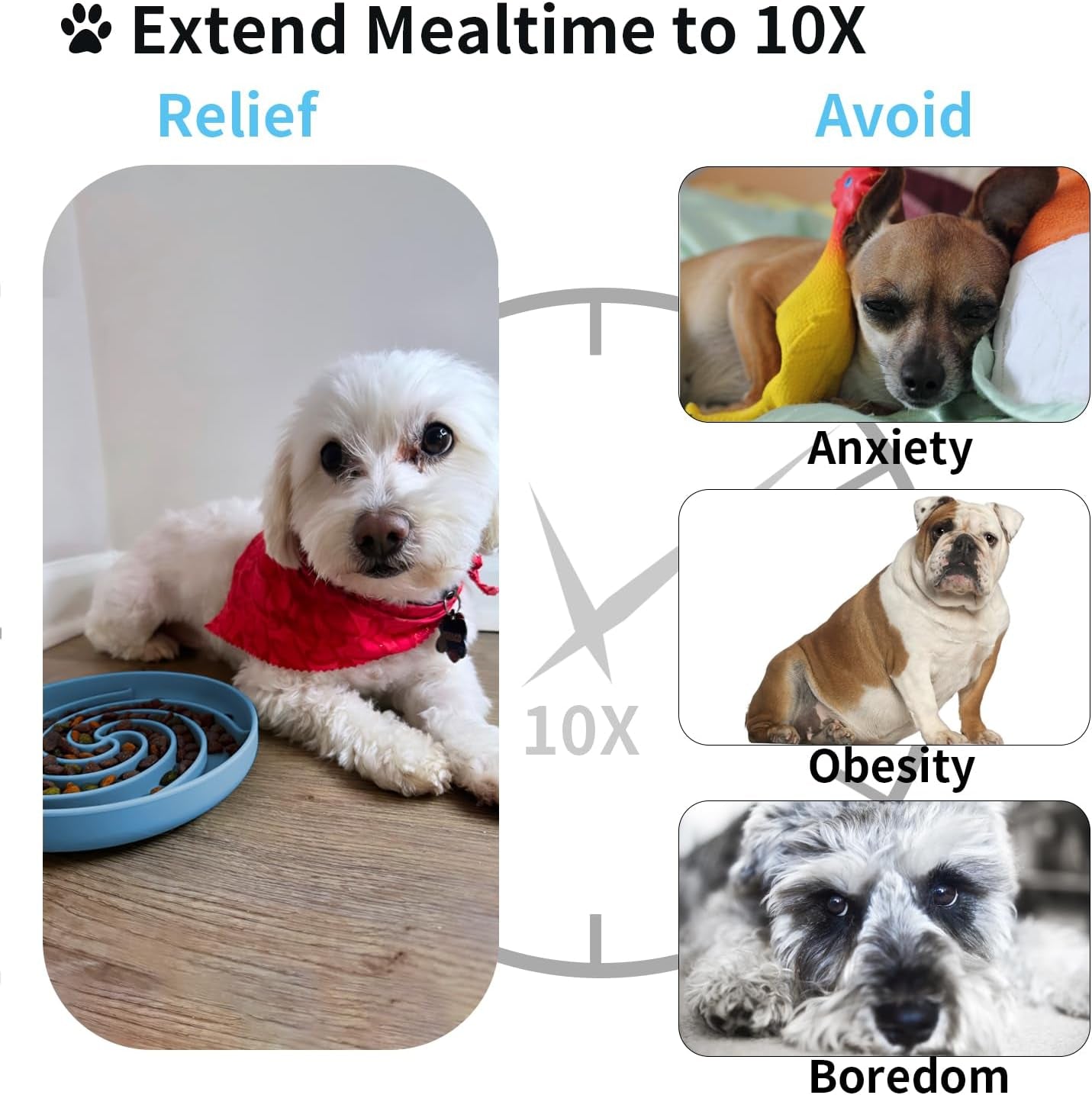 Slow Feeder Dog Bowls, Dishwasher Microwave Safe Silicone Puppy Puzzle Bowl with Non-Slip Design for Eating (Sky Blue)