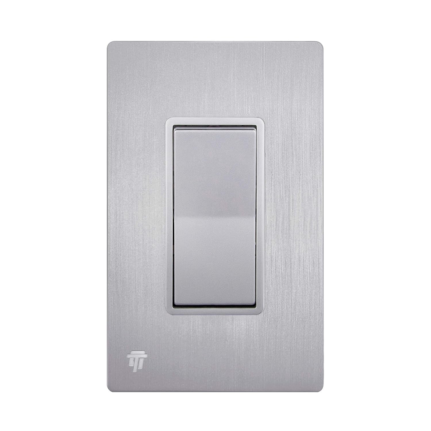 Brushed Silver Single Pole Decorator Light Switch, 15A, 1 Pack