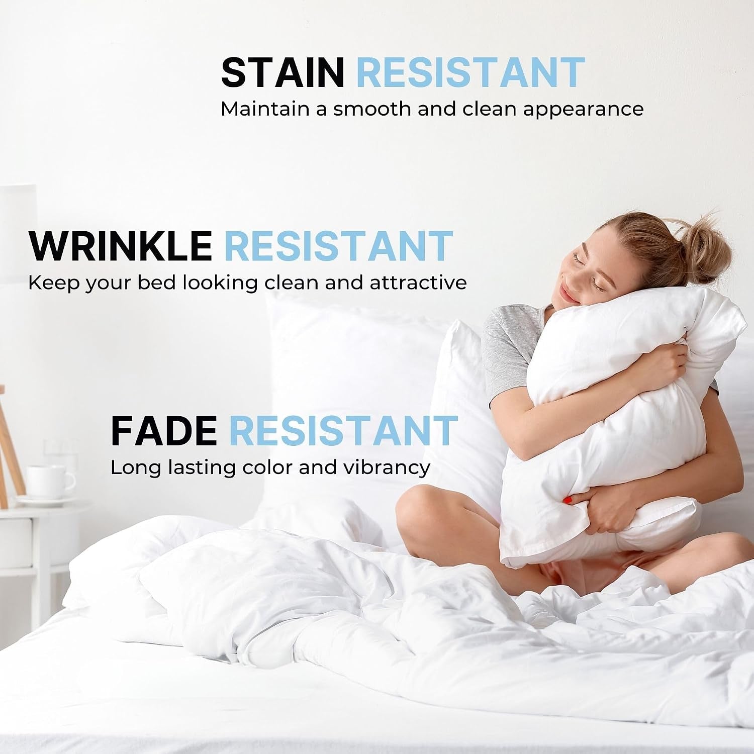 King Pillow Cases Set of 4 - Ultra Soft Cozy Pillowcase Covers - Cream