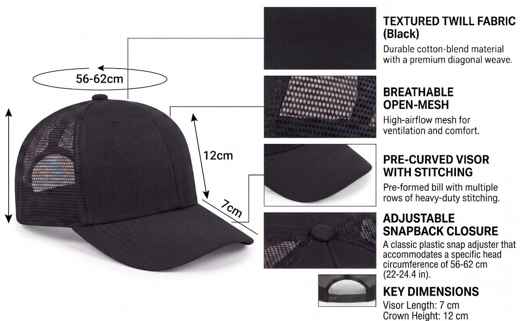 Trucker Hat Plain Mesh Back Solid Snapback Baseball Cap Visor Blank Hats Caps